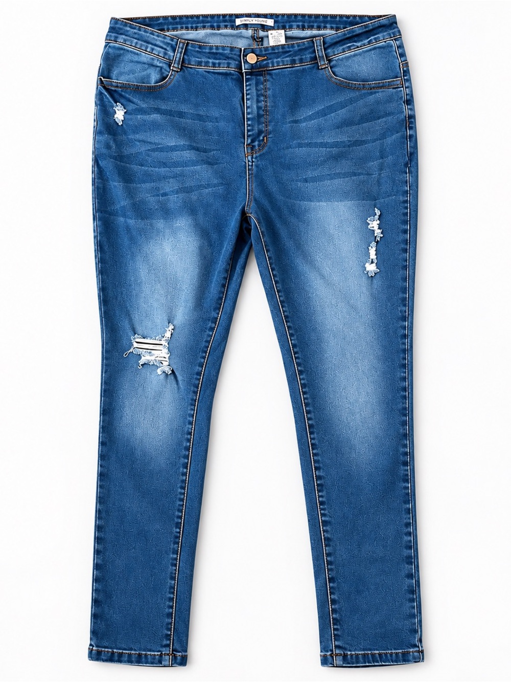 Simply Young Womenโs Size 22 Distressed Skinny Jeans